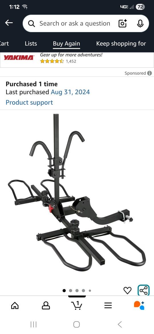 WEIZE Folding 2 Bike Hitch Rack.