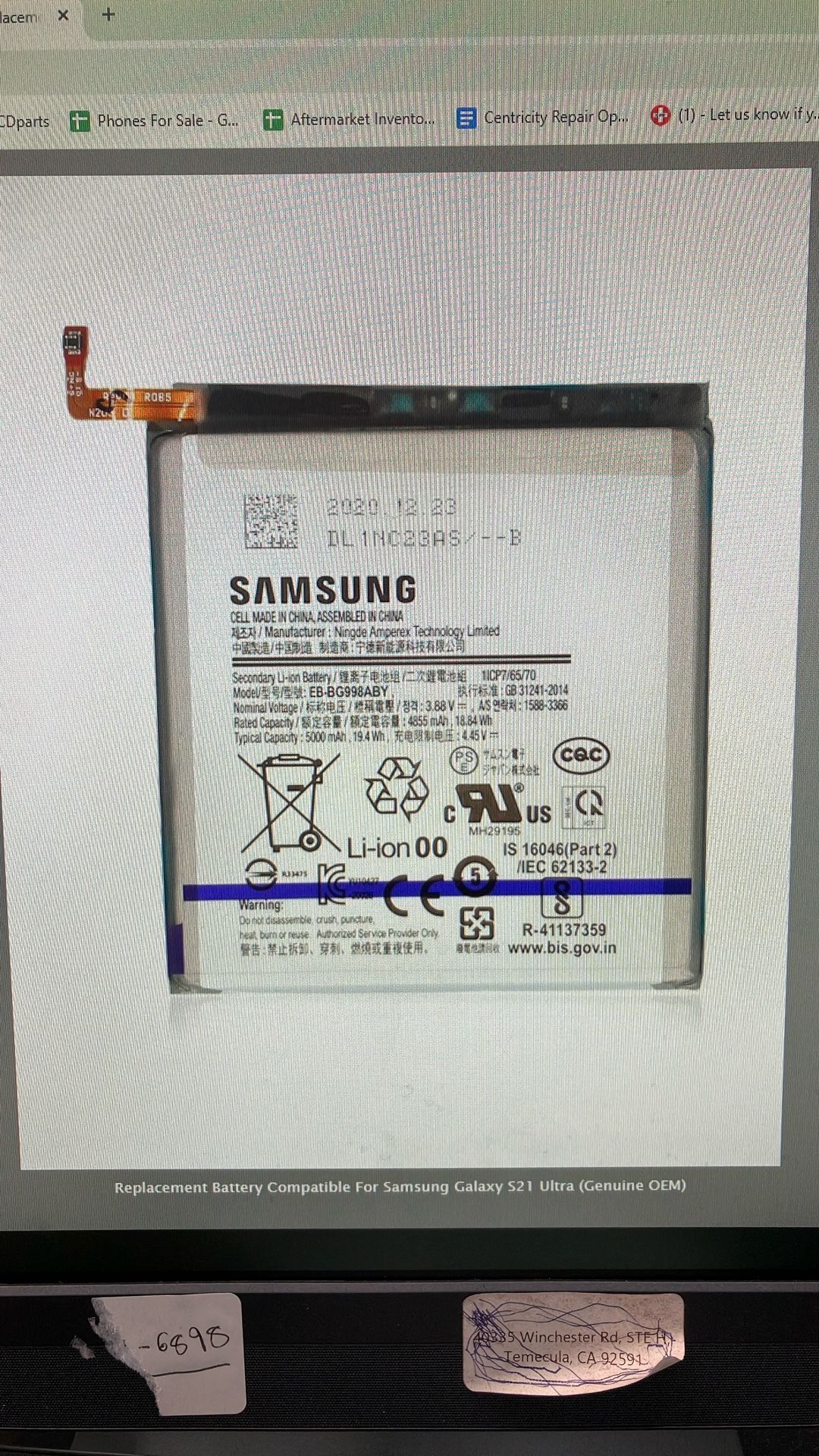 Samsung S21 Ultra Battery