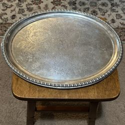 Large Vintage 800 Silver Serving Tray