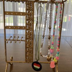 Vintage Gold Filigree Jewelry Organizer / Display Stand