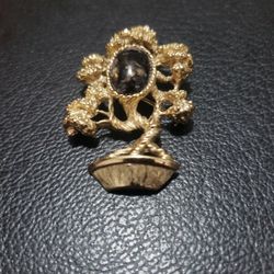 Vintage Golden Bonsai Tree 🌳 Brooch