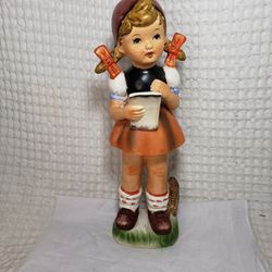Vintage Betson's hand painted girl giving a speech  figurine  12" tall .  