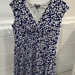 Chaps Sleeveless Polka Dot Dress