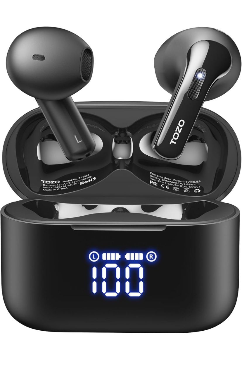 TOZO Tonal Fits T21 Wireless Earbuds, 5.3 Bluetooth Headphone, Sem in Ear with Dual Mic Noise Cancelling, IPX8 Waterproof, 44H Playback Stereo Sound w