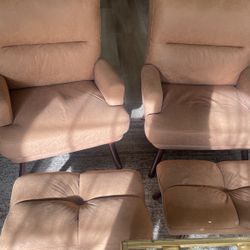 Accent Chairs With Ottoman (x2)