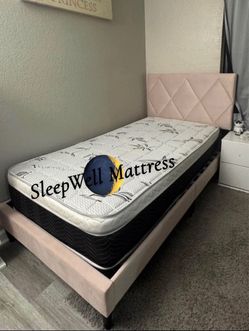 Twin size bed frame with mattress included