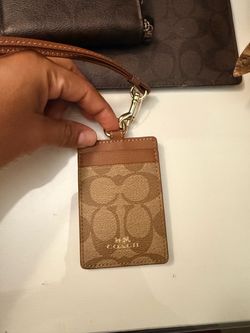 Coach Signature ID Lanyard Card Holder