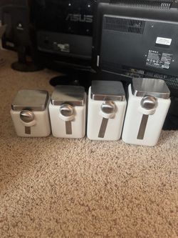 White Kitchen Canister Set of 4