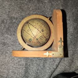 Vintage Wooden Globe 