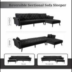 Black Velvet Sectional 