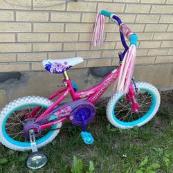 Huffy Glitter 16in Bike With Training Wheels 