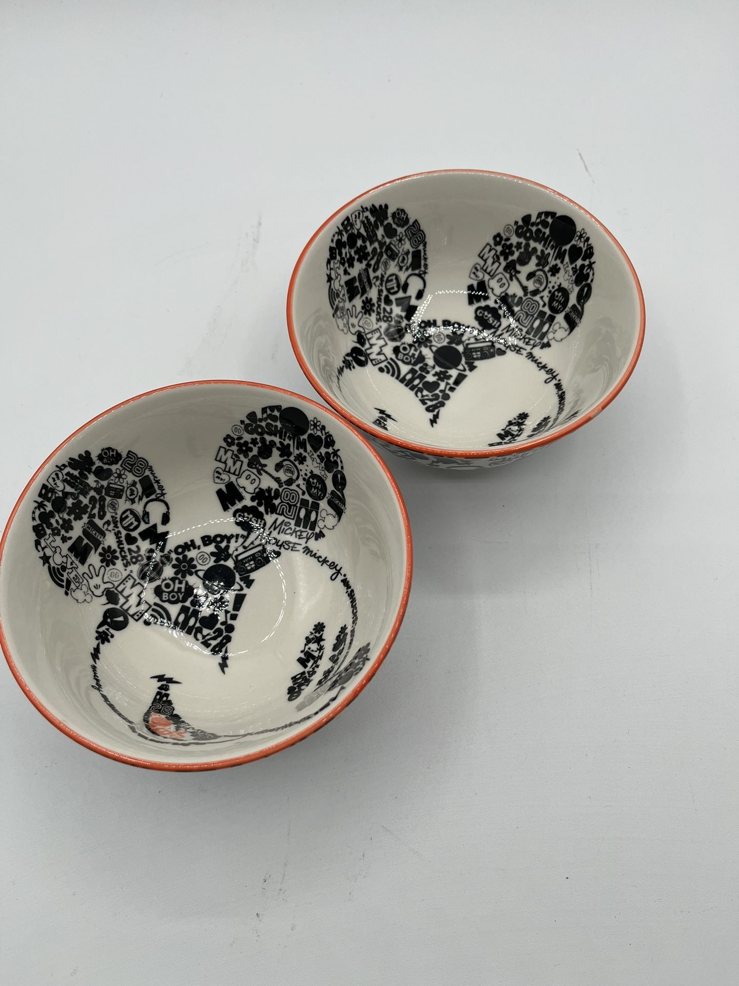 Disney Mickey Mouse Soup/Cereal Bowl Set Of 2