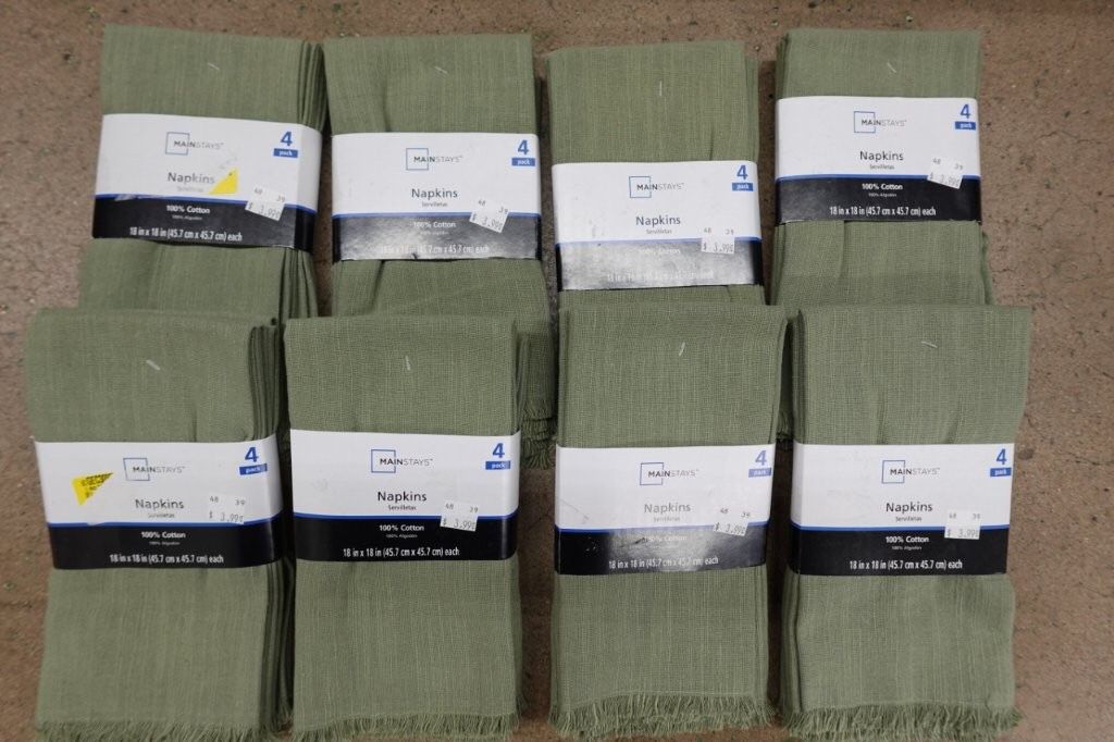 18″×18″ 4 pack Mainstays Napkin Set – Sage