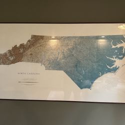 Large-Scale Topographical Map Of North Carolina 