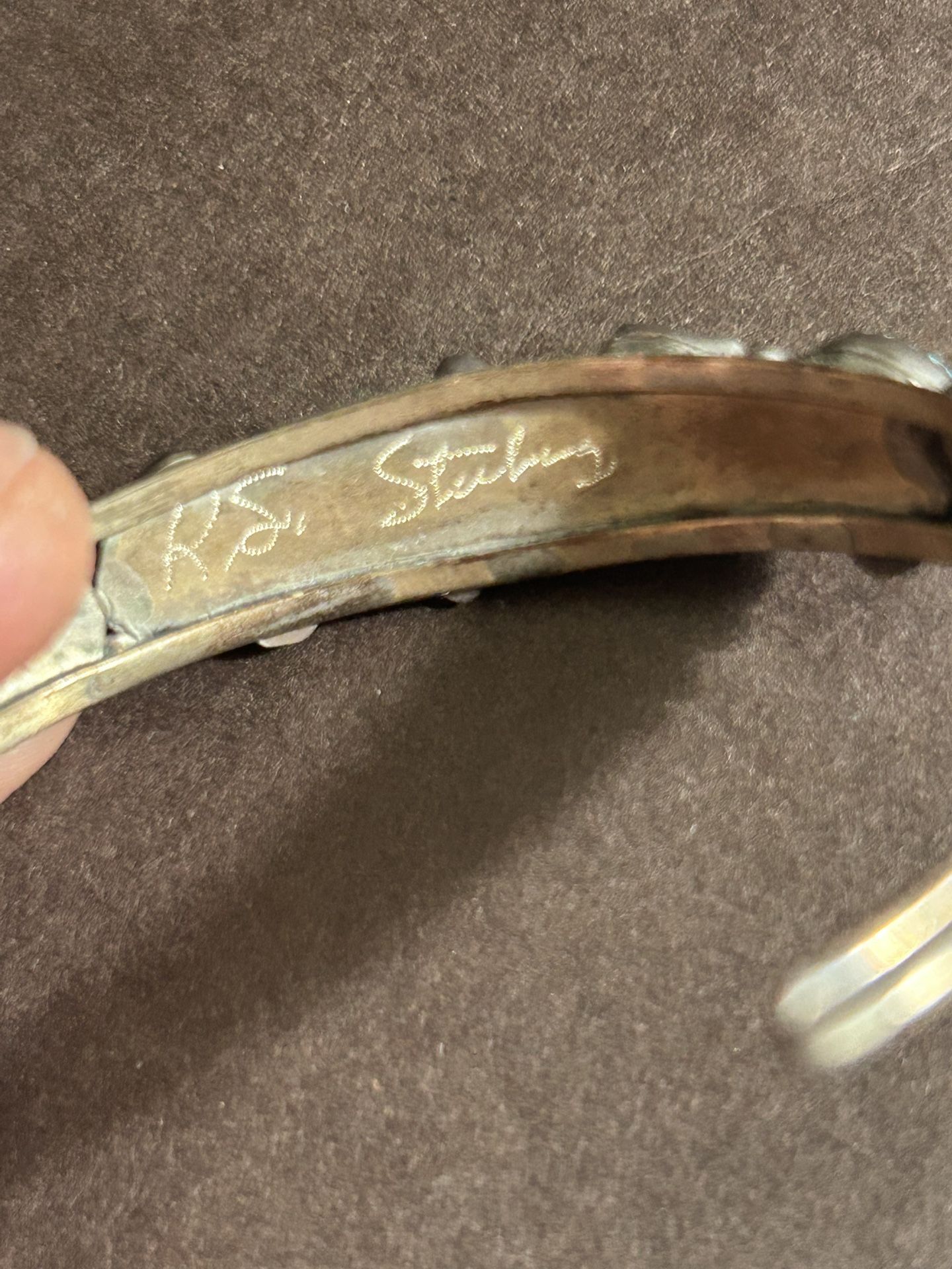 Vintage Sterling Silver & Turquoise Cuff Bracelet Marked R. S. Sterling Beauty!