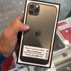 Apple iPhone 11 Pro Max 256GB  Black Unlocked for All Carrier Metro Boost Cricket Spectrum Verizon AT&T T-Mobile Like Brand New in Box 🎁  