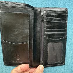 Visconti Real Leather Men's Slim Breast/Suit Pocket Wallet New | Black