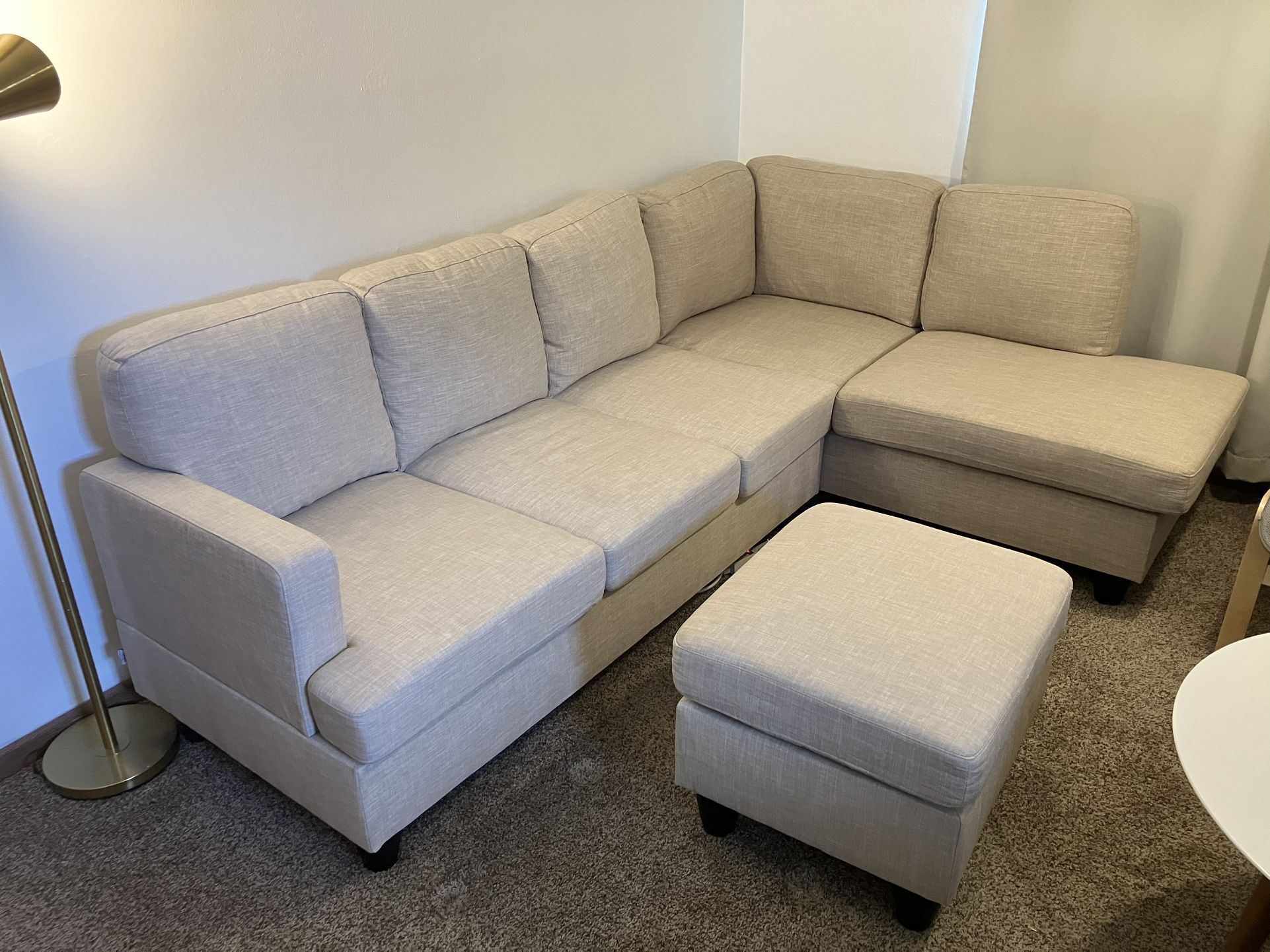 Beige Sectional Couch - Excellent