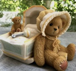 CHERISHED TEDDIES - AWAITING THE ARRIVAL - BABY W/ CRADLE