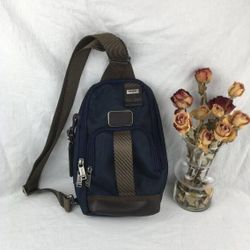 TUMl Blue Nylon Crossbody Sling Bag