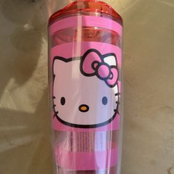 Sanrio Pink hello kitty plastic coffee cup/tumbler NEW