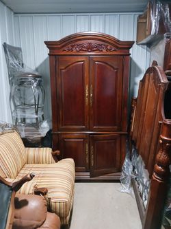 Vintage Solid Wood Armoire 