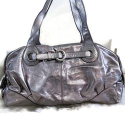 Francesco Biasia Silver Leather Handbag