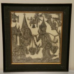 VINTAGE EAST INDIAN WOODBLOCK PRINT - price as posted is firm.