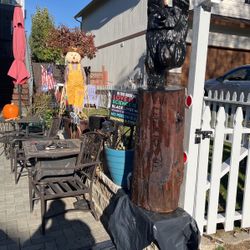 Welcome Bear Carving Statue 