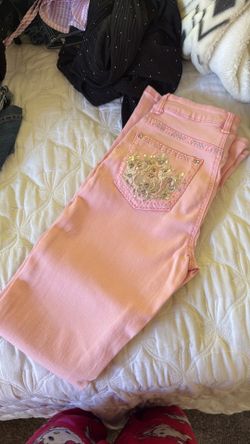 Pink bootcut jeans size 0