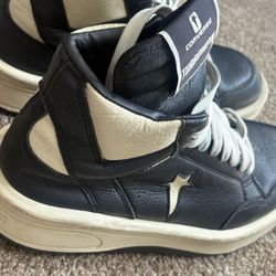  Rick Owens x Converse DRKSHDW TURBOWPN Mid Black Cloud Cream Size 11.5 In Men