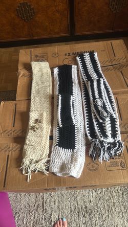 Hand crocheted, scarfs, and headbands