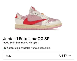 AIR JORDAN 1 LOW SP (PS) - SHY PINK-TROPICAL PINK 3y
