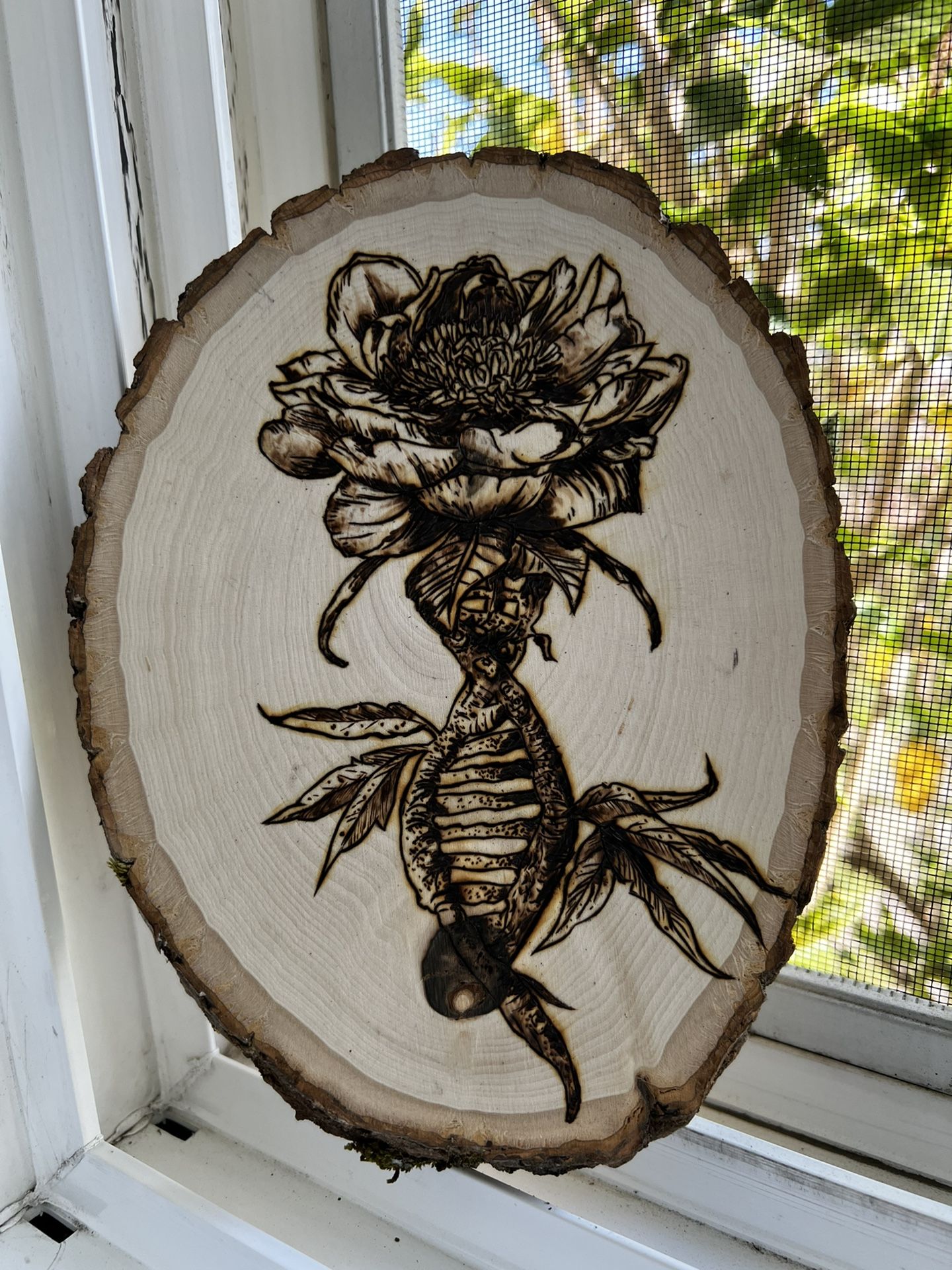 DNA Science Sci-Fi Flower Lover Coaster Centerpiece Wall Decorations Pyrography Art Wood Burning Handmade Customized