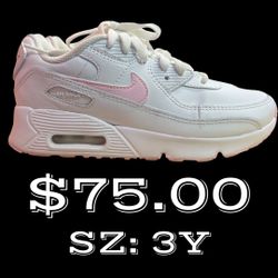Nike Air Max 90 Leather White Pink Shoes  