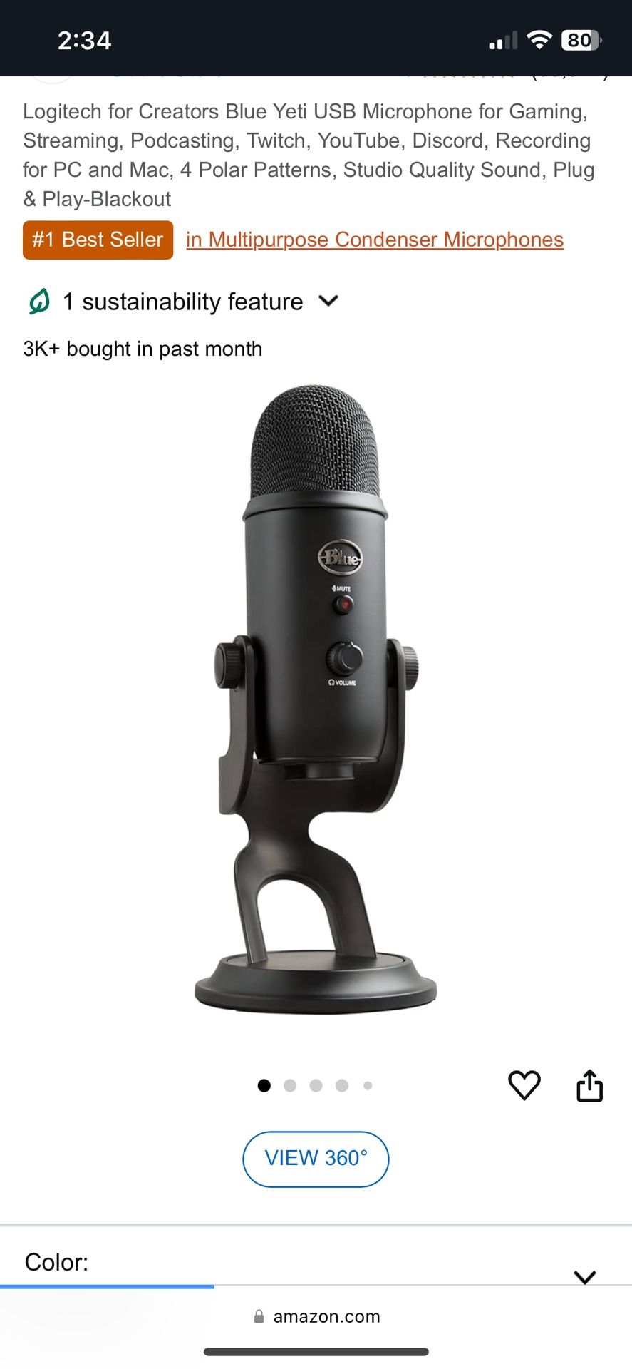 Blue Yeti USB Microphone - Black Edition