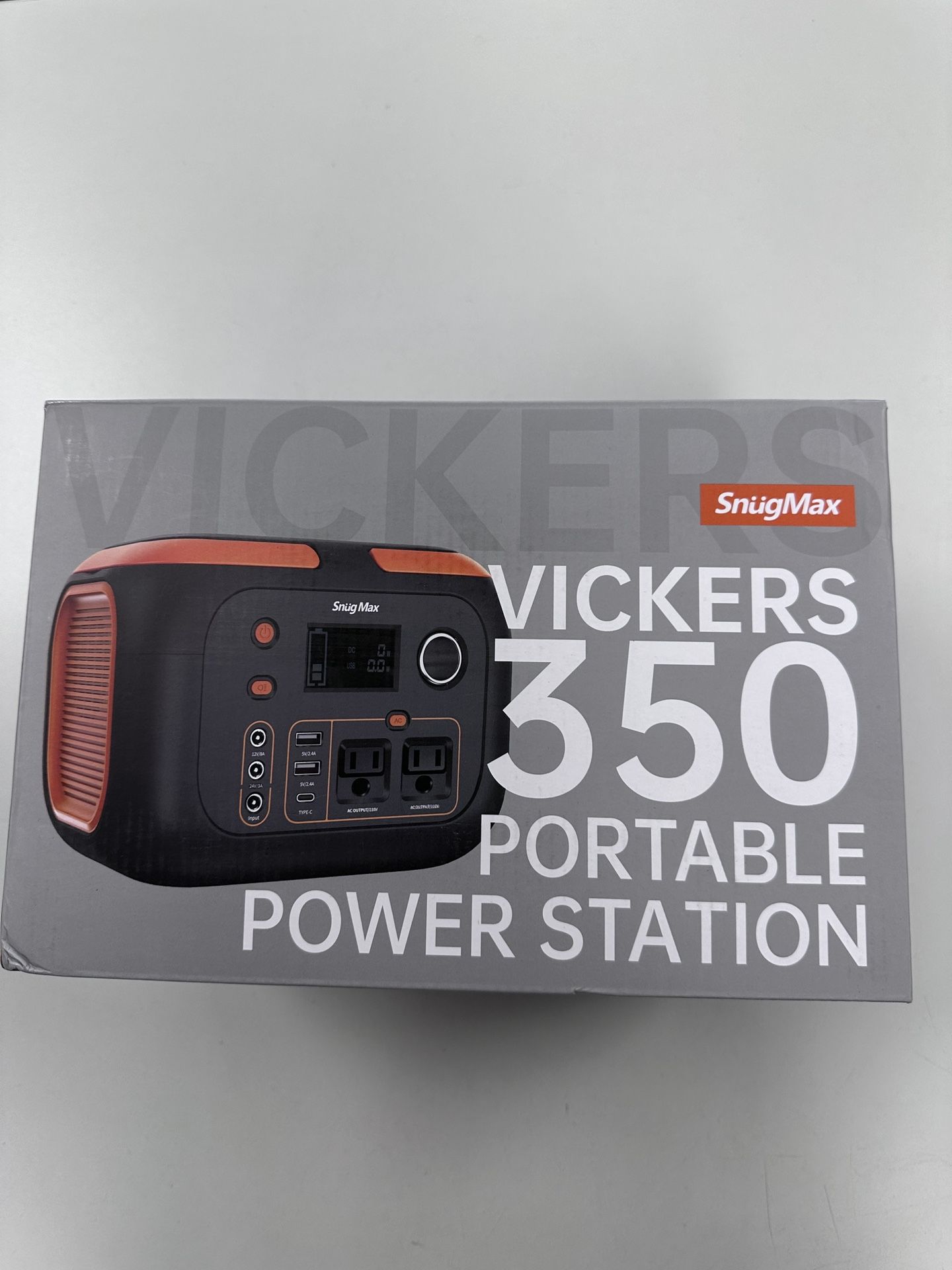 SNUGMAX Portable Power Station Vickers 350, 80000mAh, 350W Solar Generator with 110V AC Outlet/2 DC Ports, Wireless Charging, Portable Power Supply fo