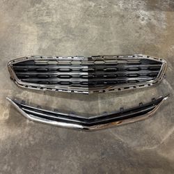 2pcs 2016 2017 2018 Chevrolet Chevy Malibu Front Upper Lower Honeycomb Mesh Bumper Grille Chrome Grill