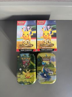 Pokemon 30th anniversary booster bundles and mini tins