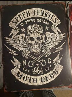 Speed Junkies Aluminum Wall Sign