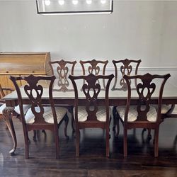 Midcentury Dining Room Table, Chairs, Credenza Set