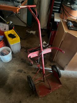 oxygen and acetylene tank cart.