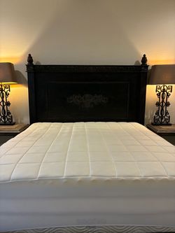 Dark Wood Carved Headboard