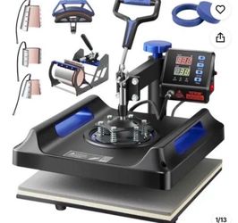 VEVOR Heat Press Machine 8 in 1 Combo, Heat Press 15x15, Swing Away T Shirt Printing Machine Digital Control, Multifunction Heat Transfer Machine Subl