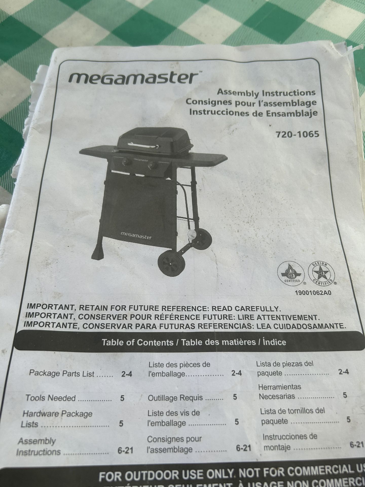 Megamaster Gas Grill With Cover