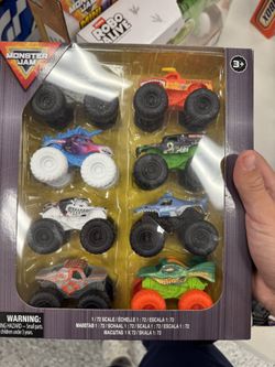 Monster Jam Truck : 8 Pack 1:72 Scale Sparkle Smash, El Toro Loco and More 2025