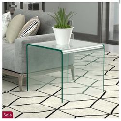 New Bent Glass Side Table