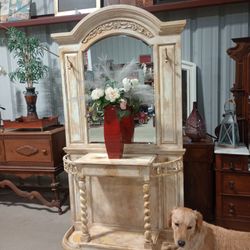 Antique Hall Tree And Vanity 