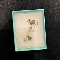 Tiffany Blue Double Heart Tag Pendant
