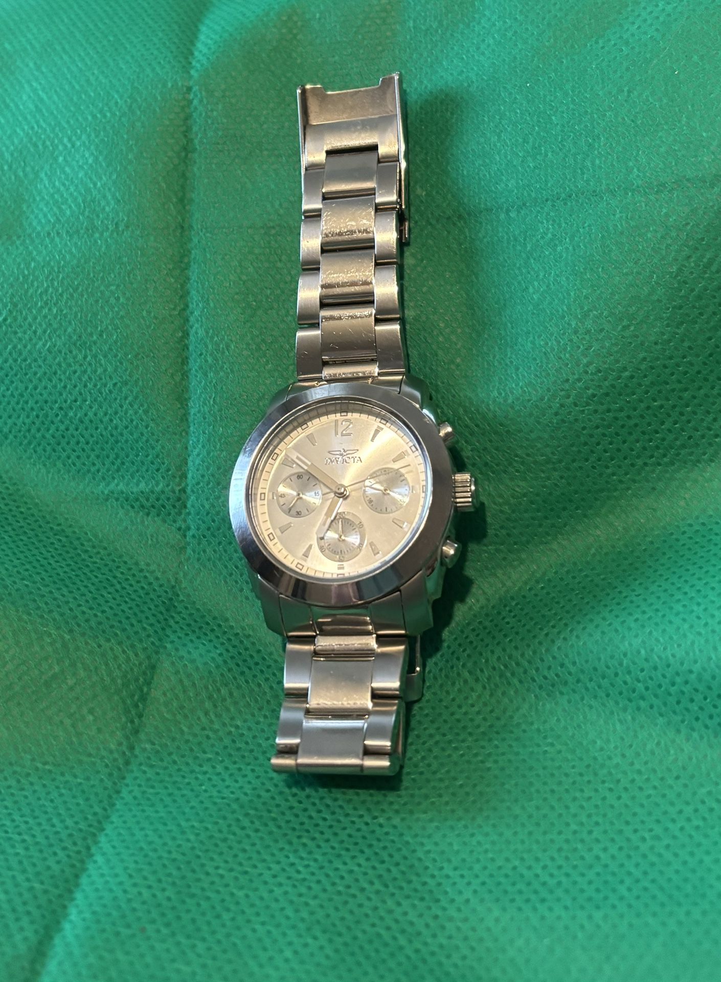 Incredible Invicta Ladies Watch Multi Function Silver Tone Stainless Steel Dial.
